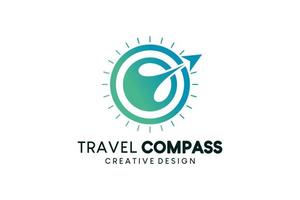 Reise Kompass Logo Design, modern Reise Ziel vektor