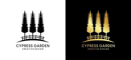 Tanne Garten Logo Design, Tanne Garten Vektor Illustration mit kreativ Konzept