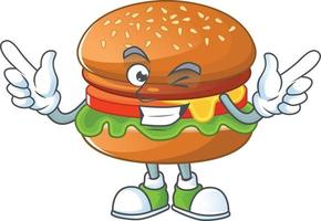 ein Karikatur Charakter von Hamburger vektor