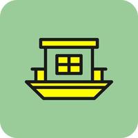 Hausboot-Vektor-Icon-Design vektor