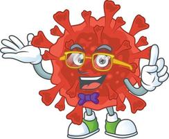 ein Karikatur Charakter von rot Corona Virus vektor