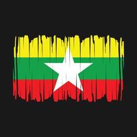 myanmar flagga borsta vektor illustration