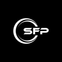 sfp brev logotyp design i illustration. vektor logotyp, kalligrafi mönster för logotyp, affisch, inbjudan, etc.