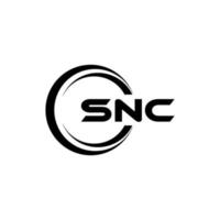 snc-Brief-Logo-Design in Abbildung. Vektorlogo, Kalligrafie-Designs für Logo, Poster, Einladung usw. vektor