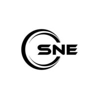 SNE-Brief-Logo-Design in Abbildung. Vektorlogo, Kalligrafie-Designs für Logo, Poster, Einladung usw. vektor