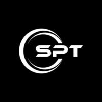 spt brev logotyp design i illustration. vektor logotyp, kalligrafi mönster för logotyp, affisch, inbjudan, etc.