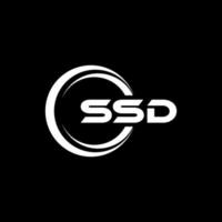 SSD-Brief-Logo-Design in Abbildung. Vektorlogo, Kalligrafie-Designs für Logo, Poster, Einladung usw. vektor