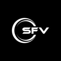 sfv brev logotyp design i illustration. vektor logotyp, kalligrafi mönster för logotyp, affisch, inbjudan, etc.