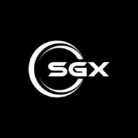 sgx brev logotyp design i illustration. vektor logotyp, kalligrafi mönster för logotyp, affisch, inbjudan, etc.