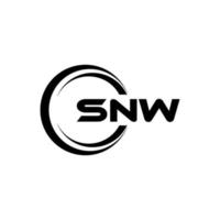 snw-Buchstaben-Logo-Design in Abbildung. Vektorlogo, Kalligrafie-Designs für Logo, Poster, Einladung usw. vektor