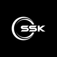 ssk brev logotyp design i illustration. vektor logotyp, kalligrafi mönster för logotyp, affisch, inbjudan, etc.