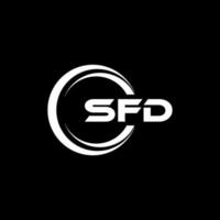 sfd brev logotyp design i illustration. vektor logotyp, kalligrafi mönster för logotyp, affisch, inbjudan, etc.