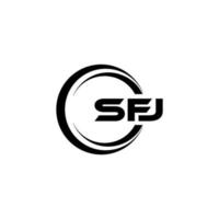 sfj-Brief-Logo-Design in Abbildung. Vektorlogo, Kalligrafie-Designs für Logo, Poster, Einladung usw. vektor