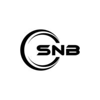 SNB-Brief-Logo-Design in Abbildung. Vektorlogo, Kalligrafie-Designs für Logo, Poster, Einladung usw. vektor