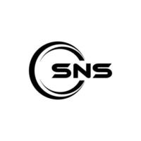 Sns-Brief-Logo-Design in Abbildung. Vektorlogo, Kalligrafie-Designs für Logo, Poster, Einladung usw. vektor