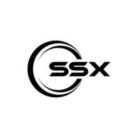 ssx brev logotyp design i illustration. vektor logotyp, kalligrafi mönster för logotyp, affisch, inbjudan, etc.