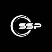 ssp brev logotyp design i illustration. vektor logotyp, kalligrafi mönster för logotyp, affisch, inbjudan, etc.