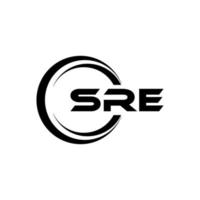 sre brev logotyp design i illustration. vektor logotyp, kalligrafi mönster för logotyp, affisch, inbjudan, etc.