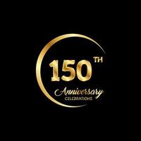 150 år årsdag. årsdag mall design begrepp med gyllene siffra , design för händelse, inbjudan kort, hälsning kort, baner, affisch, flygblad, bok omslag och skriva ut. vektor eps10