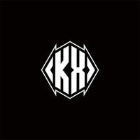 kx Logo Monogramm mit Schild gestalten Designs Vorlage vektor