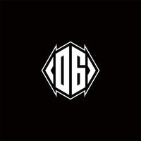 dg Logo Monogramm mit Schild gestalten Designs Vorlage vektor