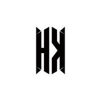 hk logotyp monogram med skydda form mönster mall vektor