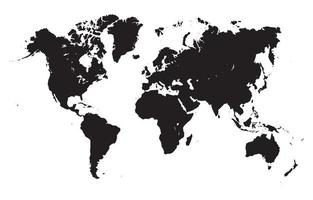 svart och vit värld Karta vektor