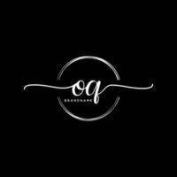 Initiale oq feminin Logo Sammlungen Vorlage. Handschrift Logo von Initiale Unterschrift, Hochzeit, Mode, Schmuck, Boutique, Blumen- und botanisch mit kreativ Vorlage zum irgendein Unternehmen oder Geschäft. vektor