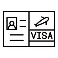 Reise Visa Symbol Stil vektor