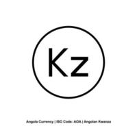 Angola Währung Symbol, Angolan Kwanza Symbol, aoa unterzeichnen. Vektor Illustration