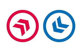 Pfeil Linie Symbol Design rot und blau Design vektor