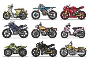 Motorrad Karikatur Sammlung vektor
