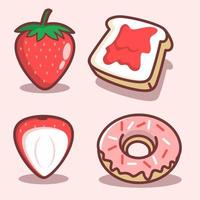 süße Cartoon-Erdbeere vektor