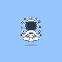 süß Karikatur Astronaut Yoga vektor