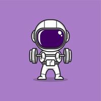 Fitness komisch Karikatur Astronaut vektor