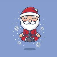 süß Karikatur Santa claus Meditation Stil Yoga vektor