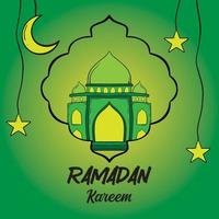 Vektor islamisch Schöne Grüße Ramadan kareem Gelb Grün Hintergrund Karte Design