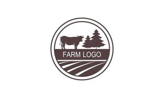 Illustration Bauernhof Farbe Logo im Jahrgang Stil vektor