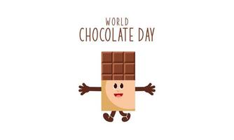 süß Karikatur von Schokolade Blöcke sagen glücklich Welt Schokolade Tag vektor