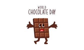 süß Karikatur von Schokolade Blöcke sagen glücklich Welt Schokolade Tag vektor