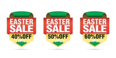 Ostern Verkauf einstellen Abzeichen 40, 50, 60 aus mit Ostern Eier vektor