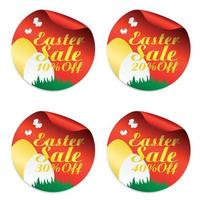Ostern rot Verkauf Aufkleber einstellen 10, 20, 30, 40 aus mit Eier vektor