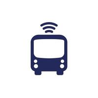 autonom shuttle buss ikon, förarlös transport vektor