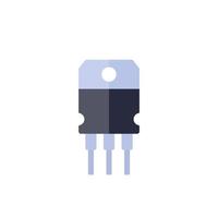 transistor, halvledare ikon, platt vektor