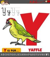 Brief y von Alphabet mit Karikatur jaffle Vogel vektor