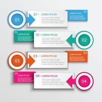 vier Schritt die Info Grafik Design modern Vektor Illustration