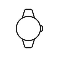 Smartwatch Linie Symbol. runden elektronisch tragbar Smartwatch mit Bildschirm linear Piktogramm. Uhr mit kabellos Technologie Gliederung Symbol. Armbanduhr Gerät. editierbar Schlaganfall. isoliert Vektor Illustration