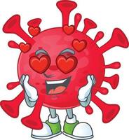 ein Karikatur Charakter von Coronavirus Amöbe vektor