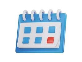ein Blau und Weiß Kalender mit ein rot Platz auf das oben. vektor
