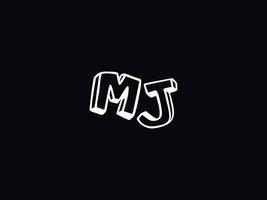 Typografie mj Logo Symbol, schwarz Weiß mj Farbe Logo Brief Vektor